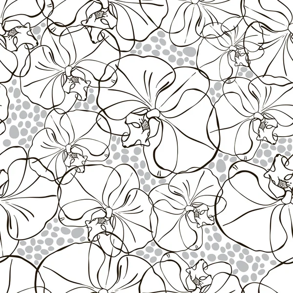 Orquídeas blancas y negras  . — Archivo Imágenes Vectoriales