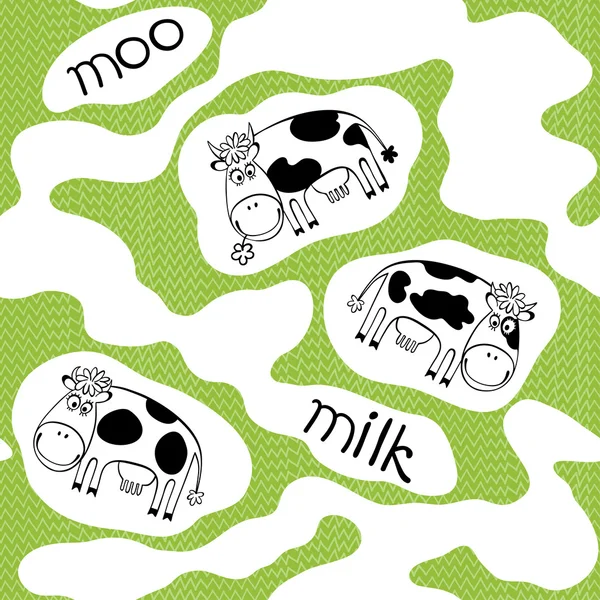 Seamless pattern with cows. — Stock Vector