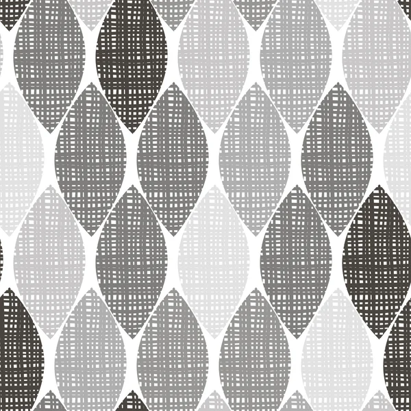 Monochroom naadloze patroon van abstracte bladeren. — Stockvector
