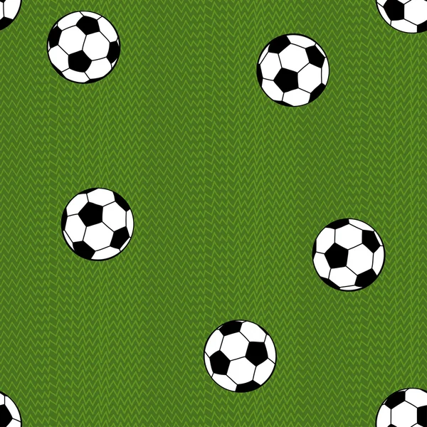Fútbol (fútbol) pelota sobre fondo de campo verde. Patte sin costuras — Vector de stock