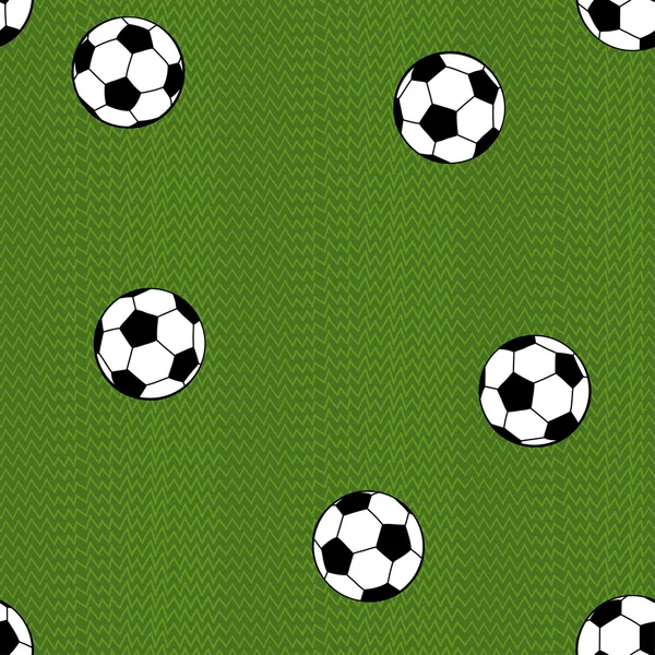 Fútbol (fútbol) pelota sobre fondo de campo verde. Patte sin costuras — Archivo Imágenes Vectoriales