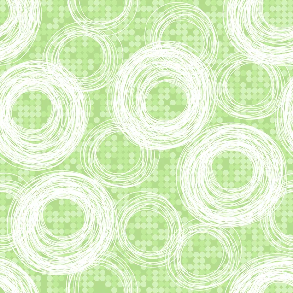 Patrón abstracto de círculos dibujados a mano sobre fondo con polka — Archivo Imágenes Vectoriales