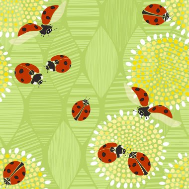 ladybugs ile Seamless Modeli.