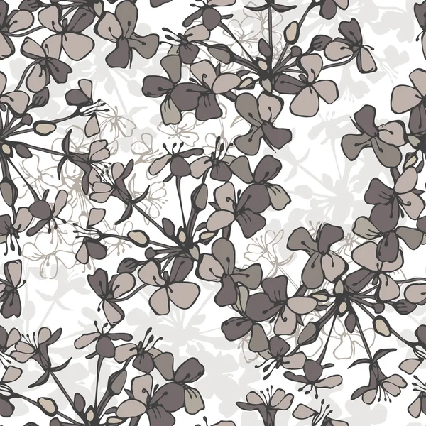 Μονόχρωμη μοτίβο λουλουδιών αφηρημένη. — Διανυσματικό Αρχείο