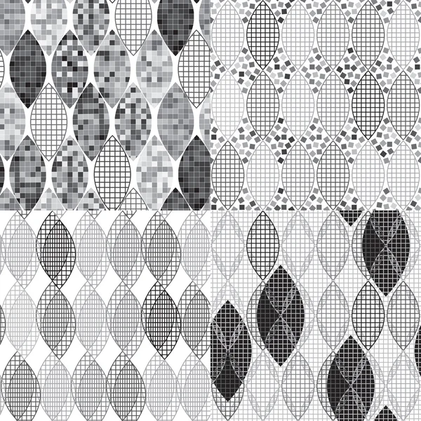 Set of   monochrome geometric patterns. — Stock Vector