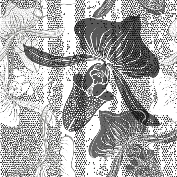 Patrón con orquídeas — Archivo Imágenes Vectoriales
