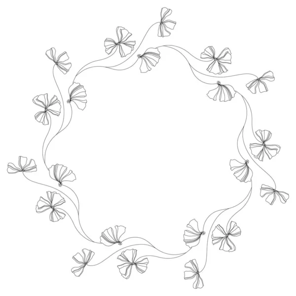 Grinalda Floral Sobre Fundo Branco Ilustração Vetorial Com Espaço Para — Vetor de Stock