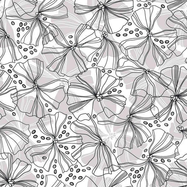 Květinové Pozadí Abstraktní Květy Ručně Kreslené Vektorové Ilustrace — Stockový vektor