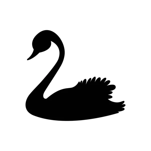 Cisne Ilustração Vetorial Isolada Sobre Branco Silhueta Elemento Para Design —  Vetores de Stock