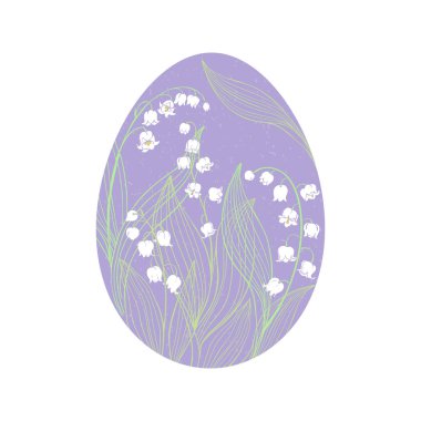 Vadi zambaklı Paskalya yumurtası gibi. Beyaz arkaplanda vektör çizimi. Paskalya tatili konsepti için..