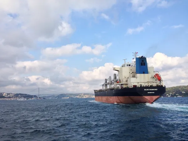 İstanbul siluet with sea — Stok fotoğraf