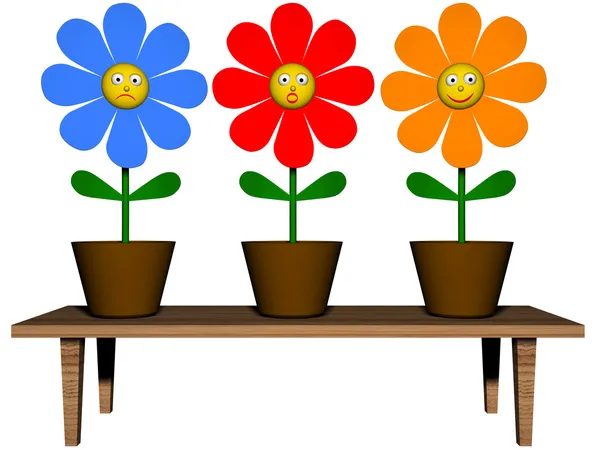 Tři květy s různými emocemi Stock Fotografie