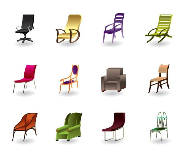 Luksusowy, wnętrza, biura i plastikowe krzesła — Wektor stockowy