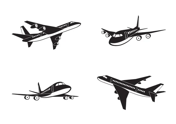 Aviones de pasajeros en perspectiva — Archivo Imágenes Vectoriales