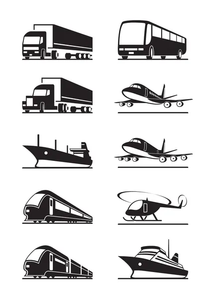 Transporte de pasajeros y carga — Vector de stock