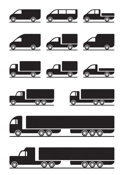 Trucks and pickups — Stock Vector