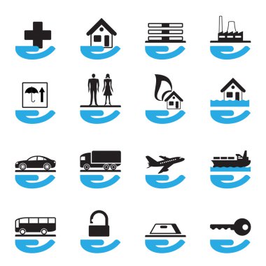 çeşitli sigorta Icons set