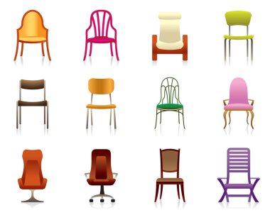 Interior, luxury, office, and plastic chairs clipart