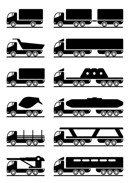 Différents types de camions — Image vectorielle