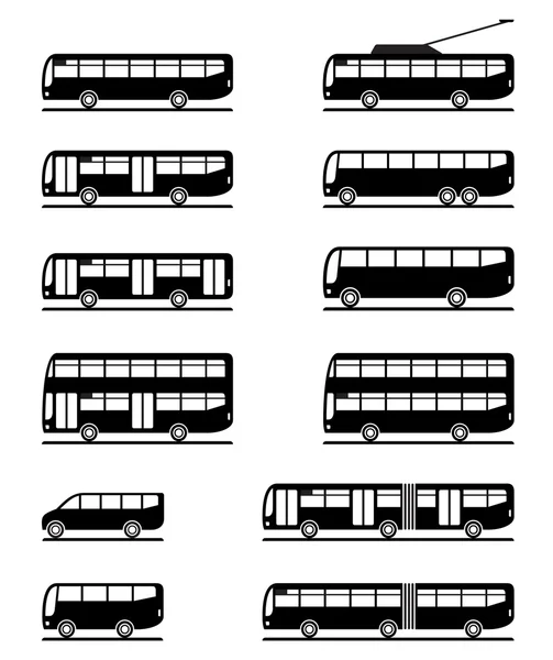 Bussen en touringcars — Stockvector