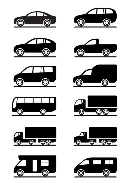 Conjunto de ícones de transporte rodoviário — Vetor de Stock