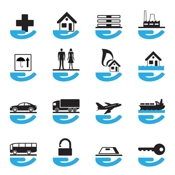 Diverse insurance icons set — Stock Vector