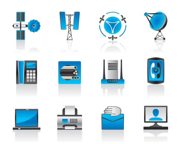 Communication and media icons set — Stock Vector
