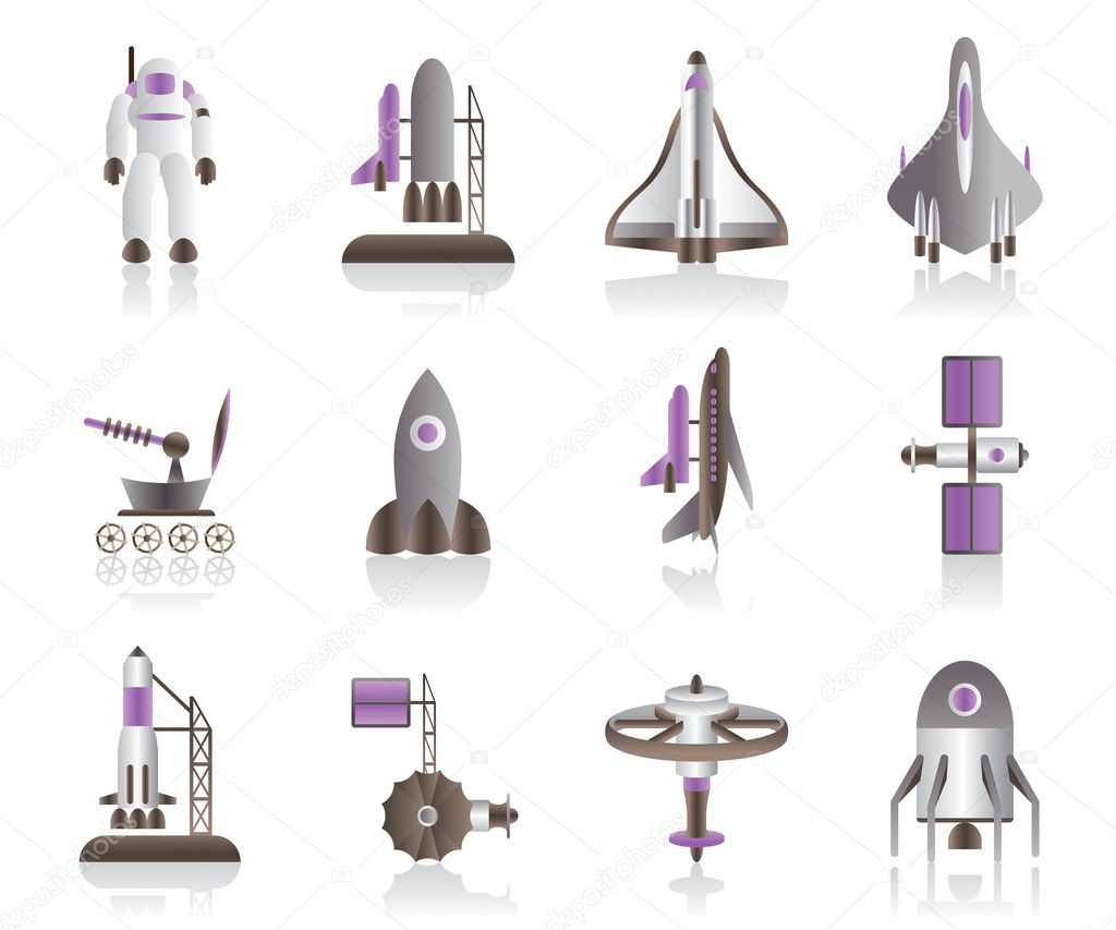 Spacecraft, space shuttles and astronaut
