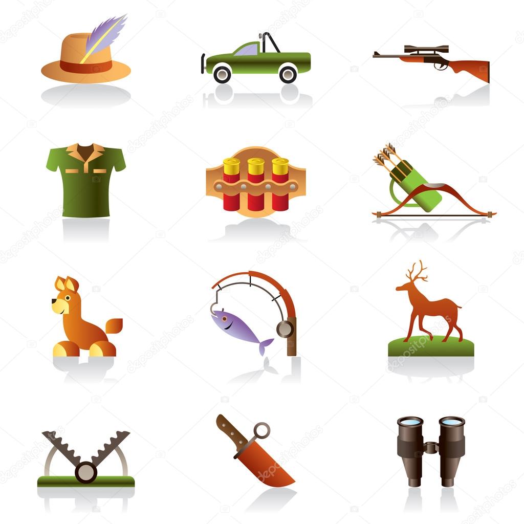 Hunting accessories and symbols