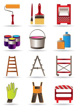 Painting and construction tools clipart