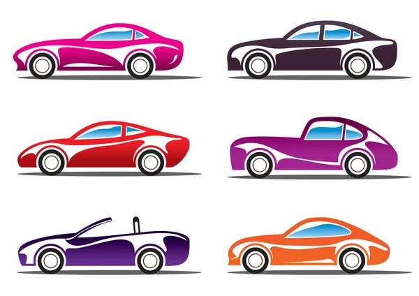 Siluetas de lujo de coches deportivos — Vector de stock