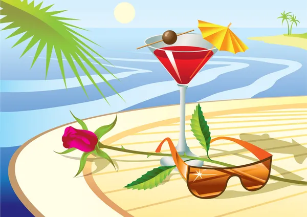 Cocktail de plage — Image vectorielle