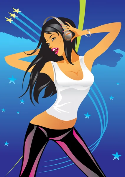 Sexy danse fille — Image vectorielle