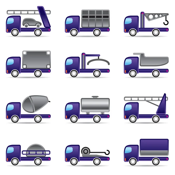 Diferentes tipos de caminhões — Vetor de Stock