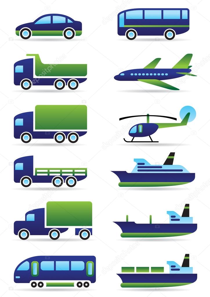 Vehicles icons set
