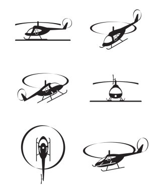 perspektif içinde sivil helikopter