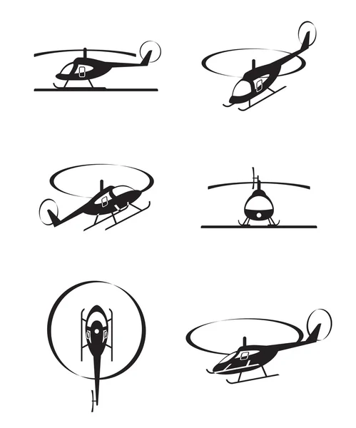 Civil helicopters in perspective — Stock Vector