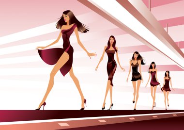 pist üzerinde moda modelleri