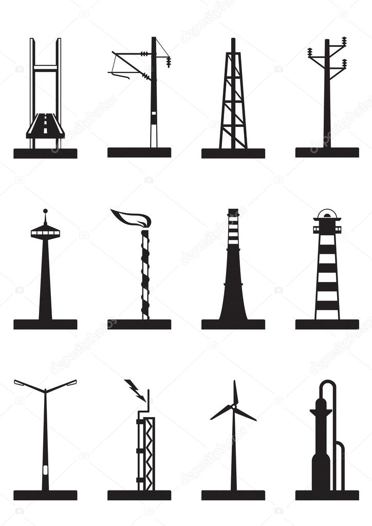 Industrial towers, poles and chimneys
