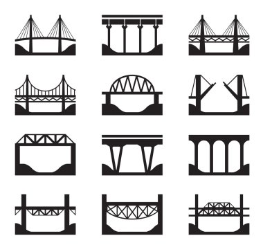 Various types of bridges clipart