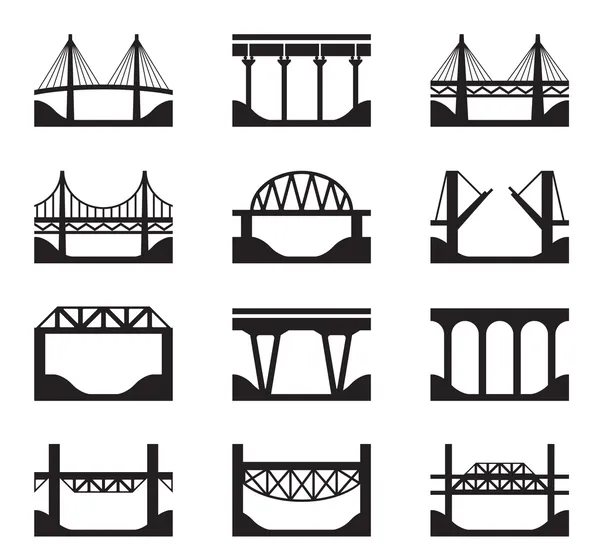 Varios tipos de puentes — Vector de stock