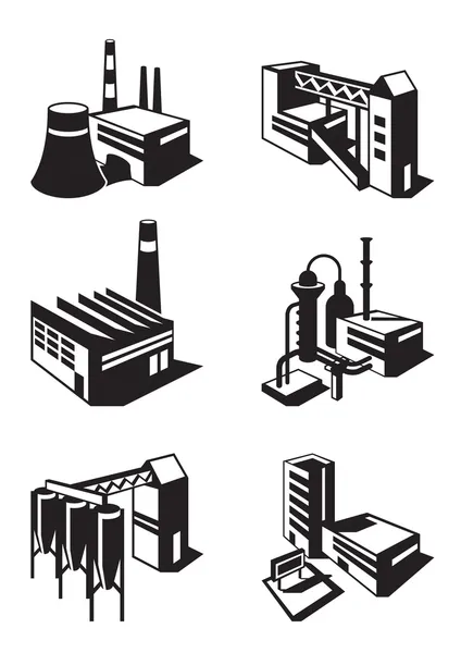 Tipi di costruzione industriale — Vettoriale Stock