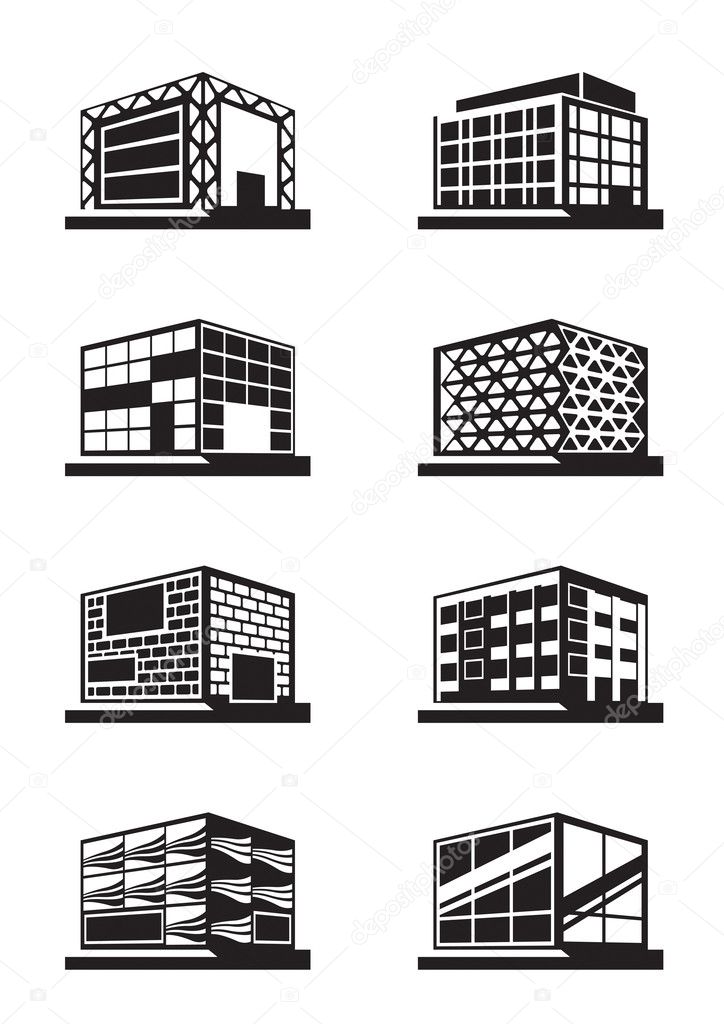 Different facades of buildings