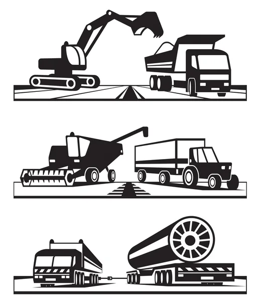 Construction et transport agricole — Image vectorielle