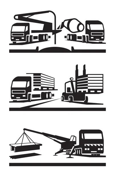 Construcción y transporte de elevación — Vector de stock