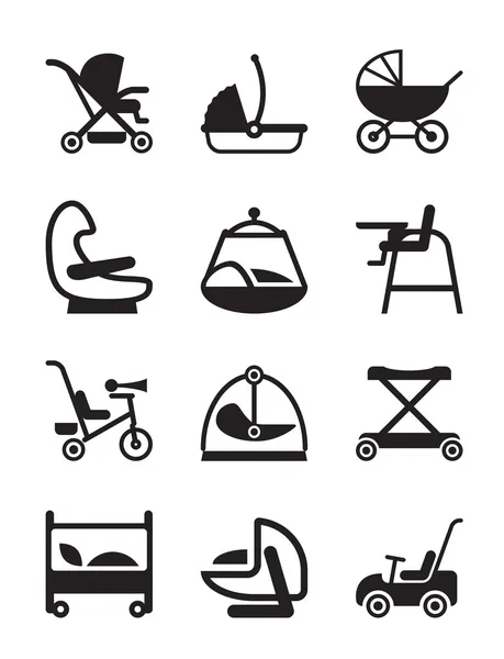 Enfants et accessoires bébé — Image vectorielle