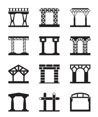 Different types of building structures clipart