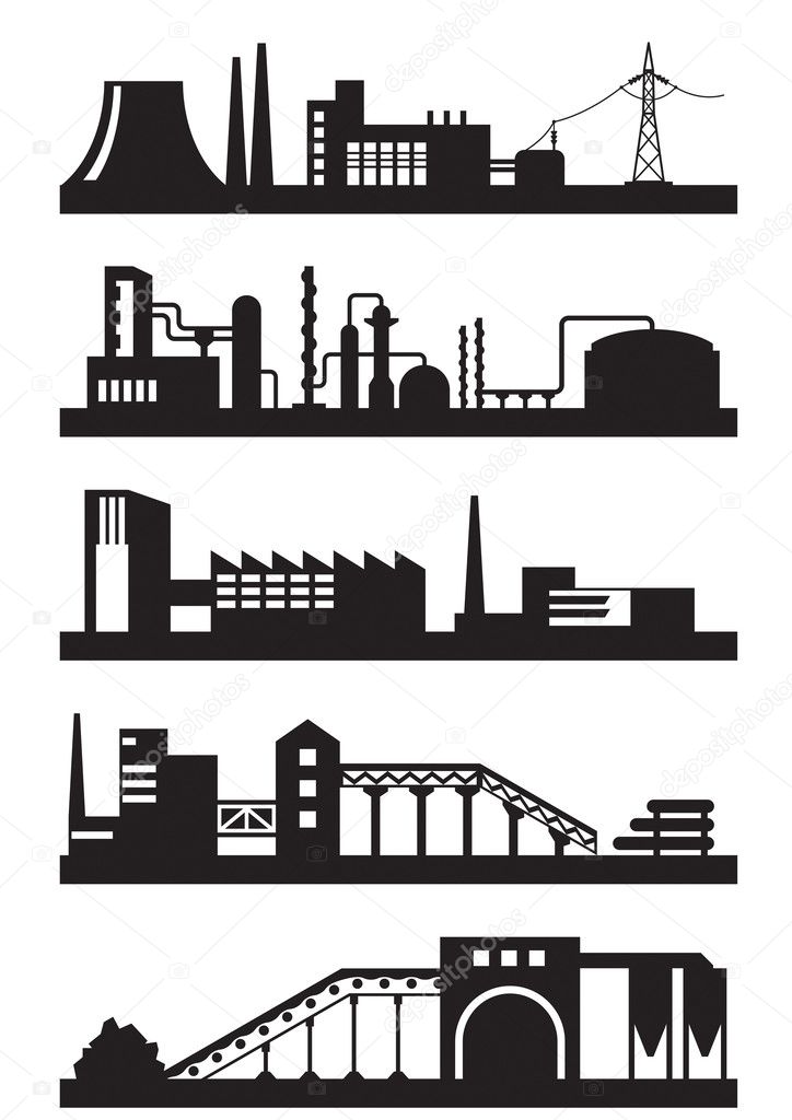 Various types of industrial plants