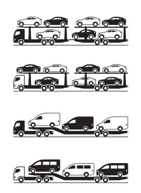 Araç, pikap, SUV ve kamyonet taşıyıcı illüstrasyon