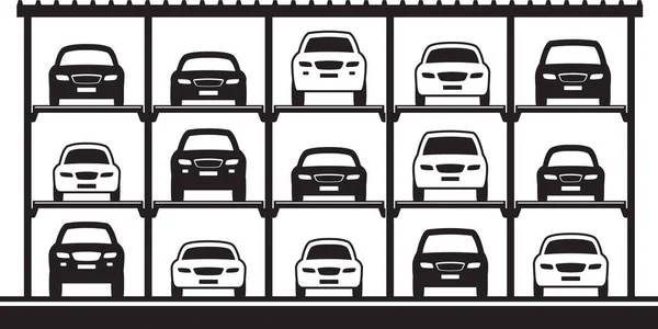 Parking Hydraulique Plusieurs Niveaux Illustration Vectorielle — Image vectorielle